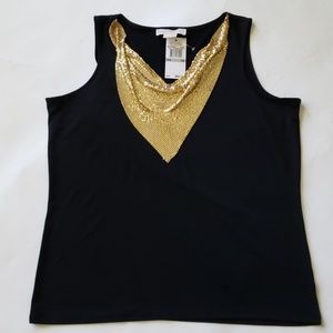 1X Woman Sleeveless Black Michael Kors Shirt